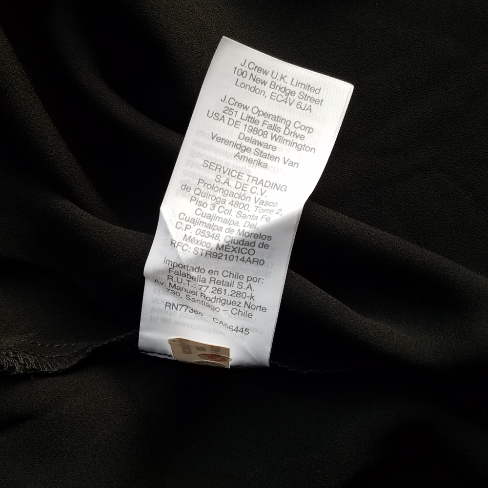 New J. Crew Black Blouse Cap Sleeve Top XXS - Picture 6 of 9